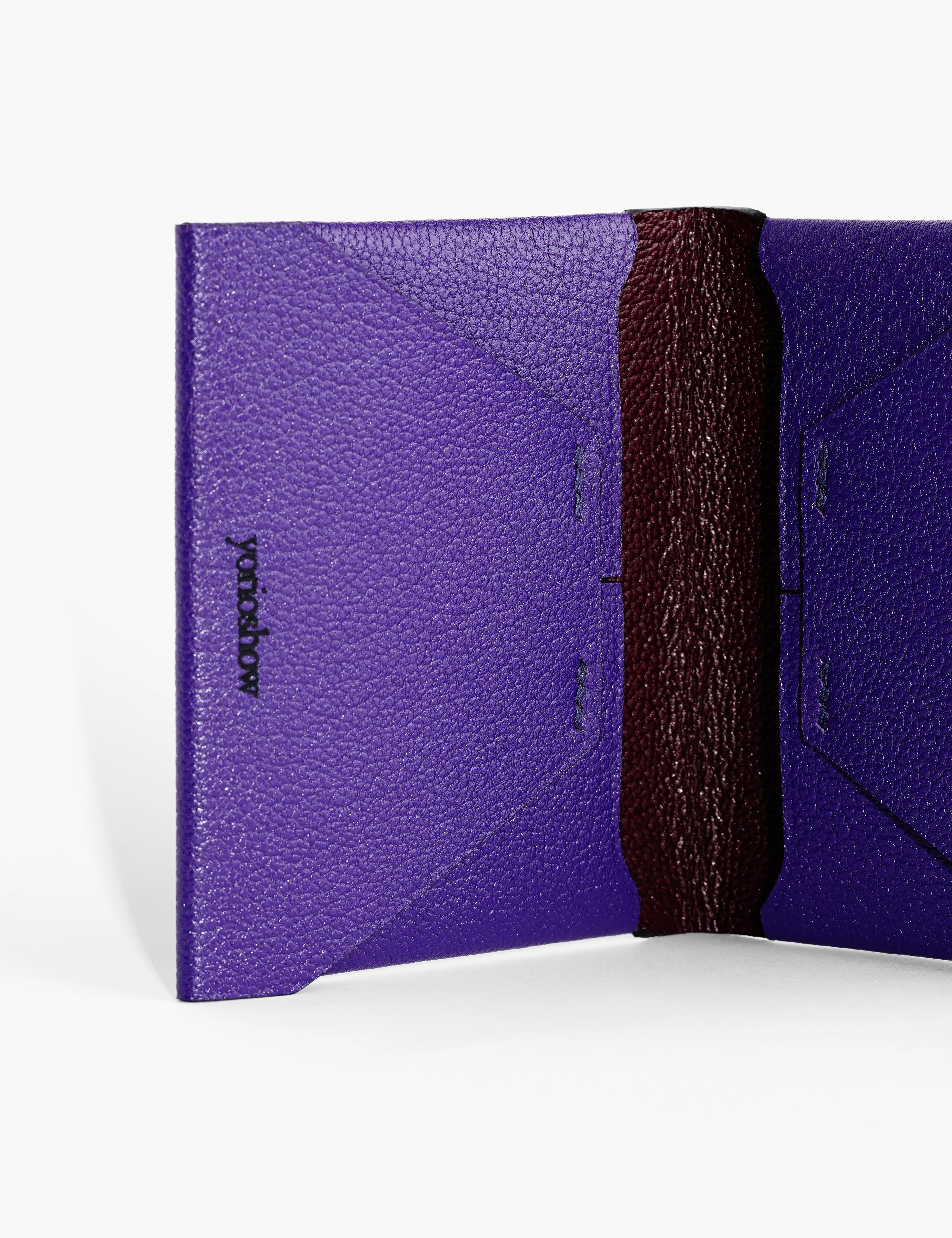 compact wallet minimal fashion designers purple コンパクトウォレット　財布　ミニマム　デザイナーズ　オシャレ　パープル　ファッション　おすすめ　見たことない goatskin 山羊革　フランス　